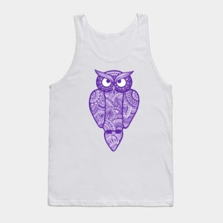 Zentangle Owl (purple) Tank Top